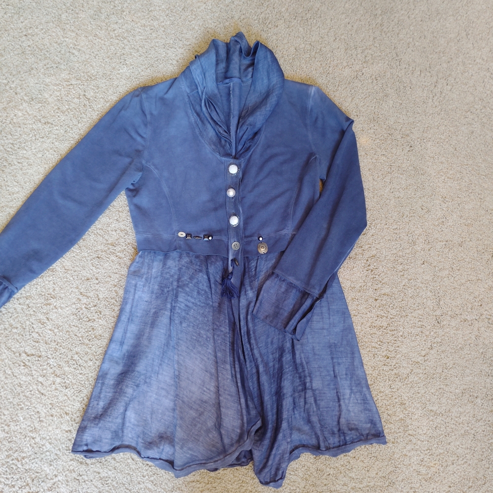 Bottega Elegant Blue Women's Cotton Cardigan